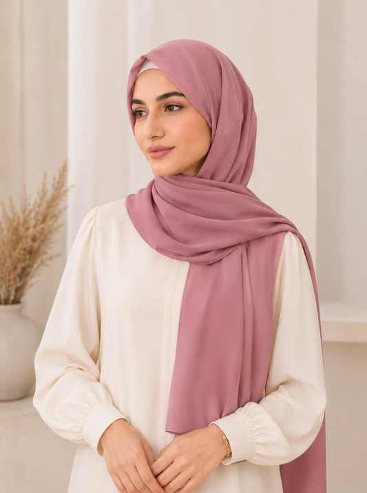 ROSE PINK - CHIFFON GEORAGTE HIJAB