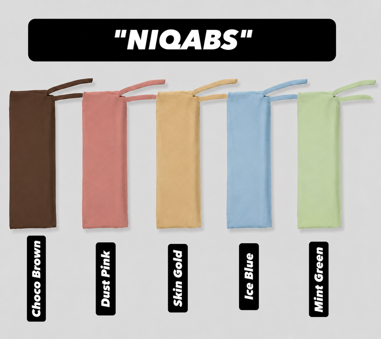 PACK OF HIJABS 5 HIJABS WITH MATCHING NIQABS
