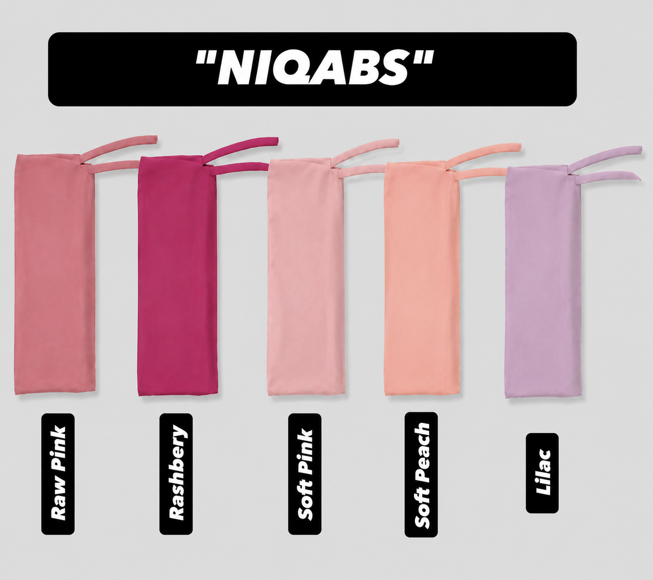 PACK OF HIJABS 5 HIJABS WITH MATCHING NIQABS