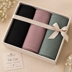 RANDOME PACK OF 3 HIJABS WITH 3 TUBE CAPS
