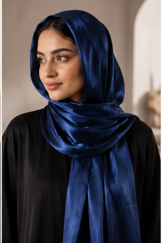 NAVY BLUE CRINKEL HIJAB
