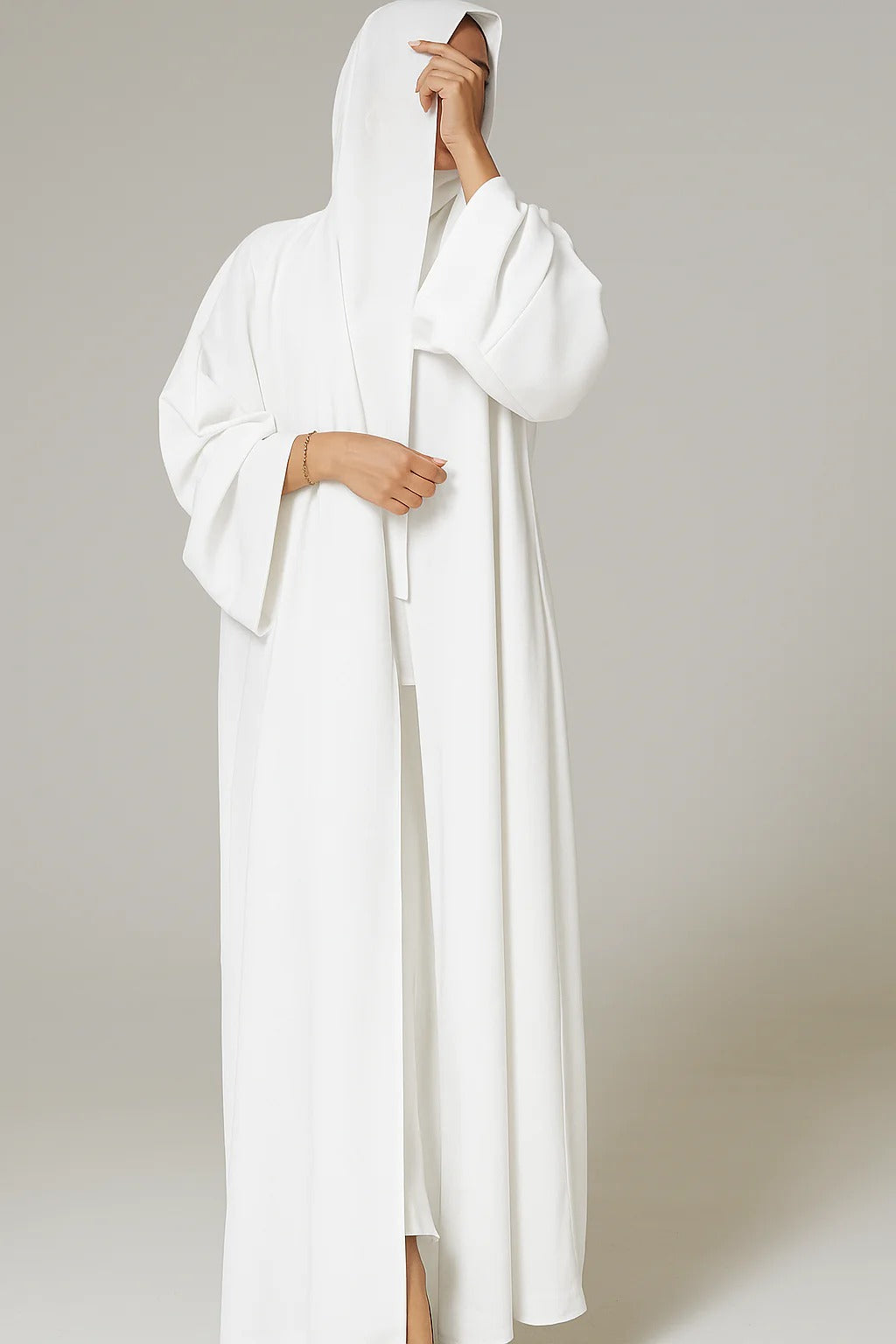 WHITE PLAIN ABAYA