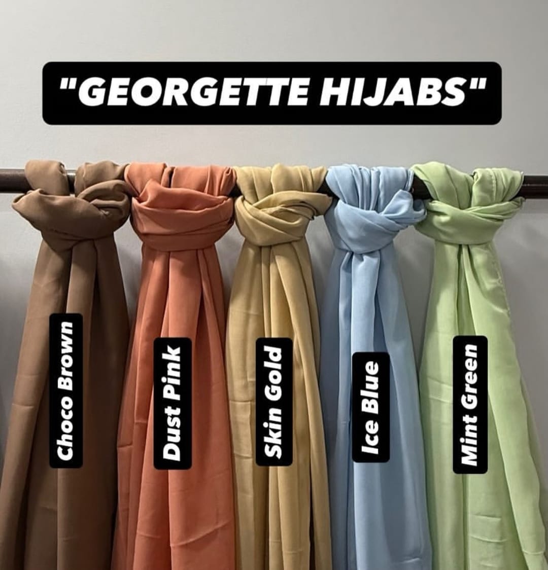PACK OF HIJABS 5 HIJABS WITH MATCHING NIQABS