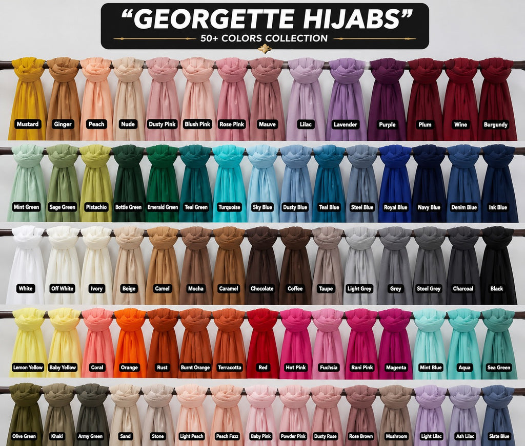 PACK OF 5 HIJABS WITH MATCHING NIQABS