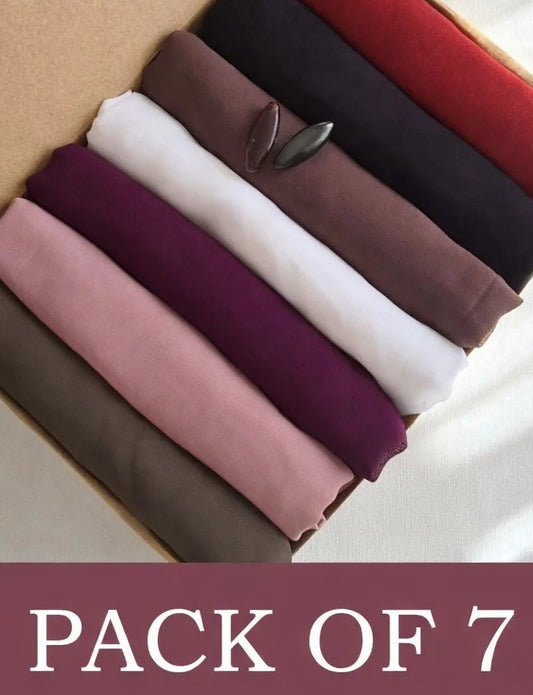 Pack of 7 premium Georgate hijab