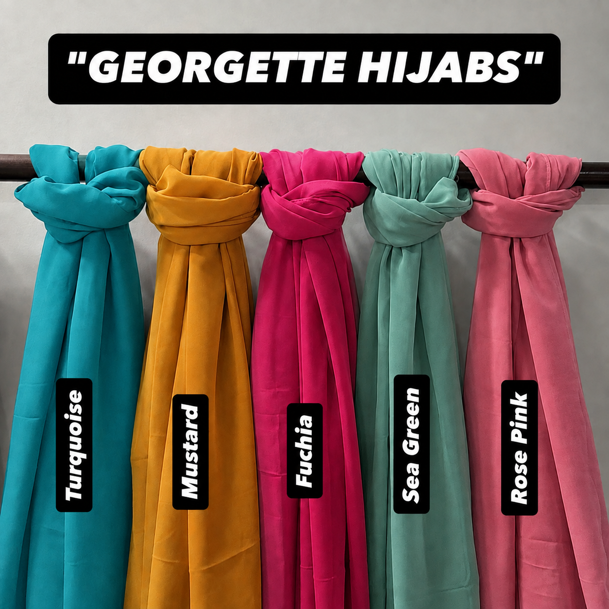 PACK OF HIJABS 5 HIJABS WITH MATCHING NIQABS
